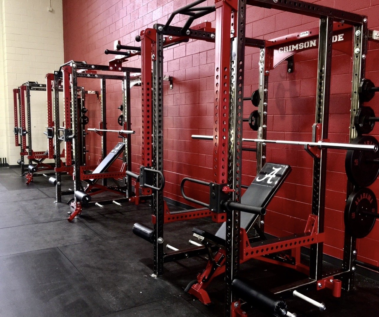 University of Alabama baseball rack row